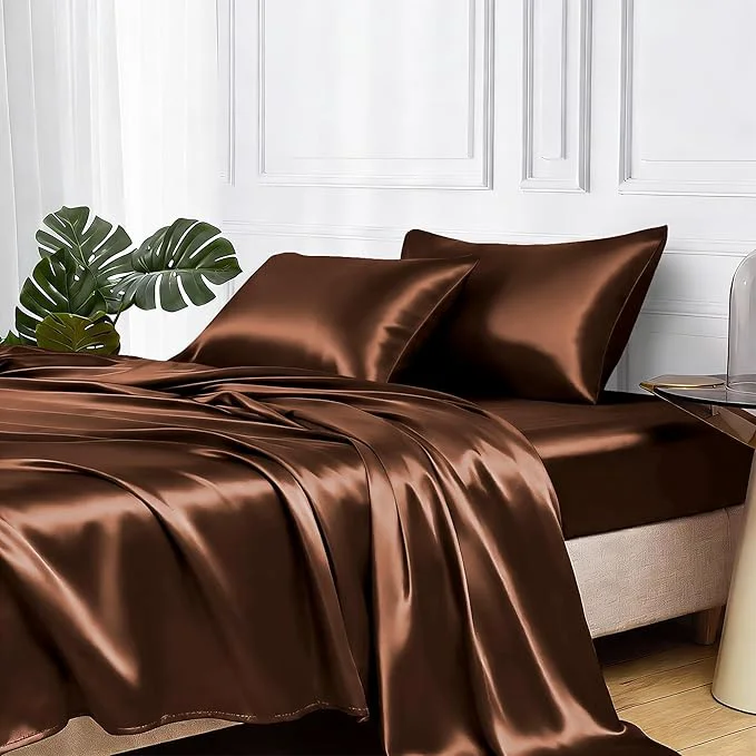 Trusted MR HM Satin Bed Sheets Full Size Sheets Set Effective