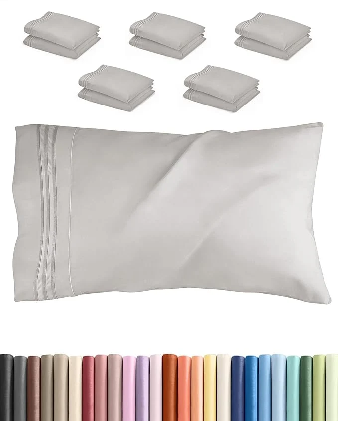 Fine Crafted King Pillow Cases Set of 10 Durable