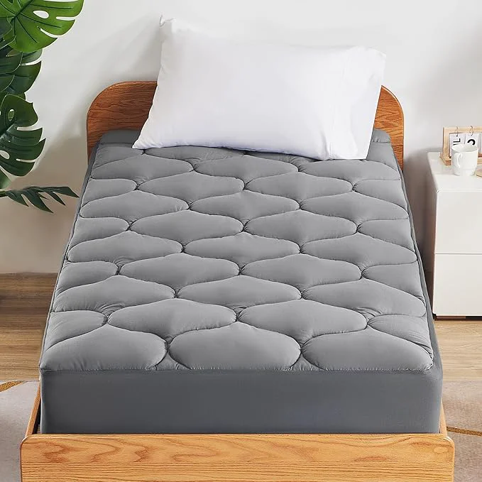 Enhanced SLEEP ZONE Bedding Quilted Fitted Twin Mattress Pad Cover Soft Fluffy Pillow Versatile