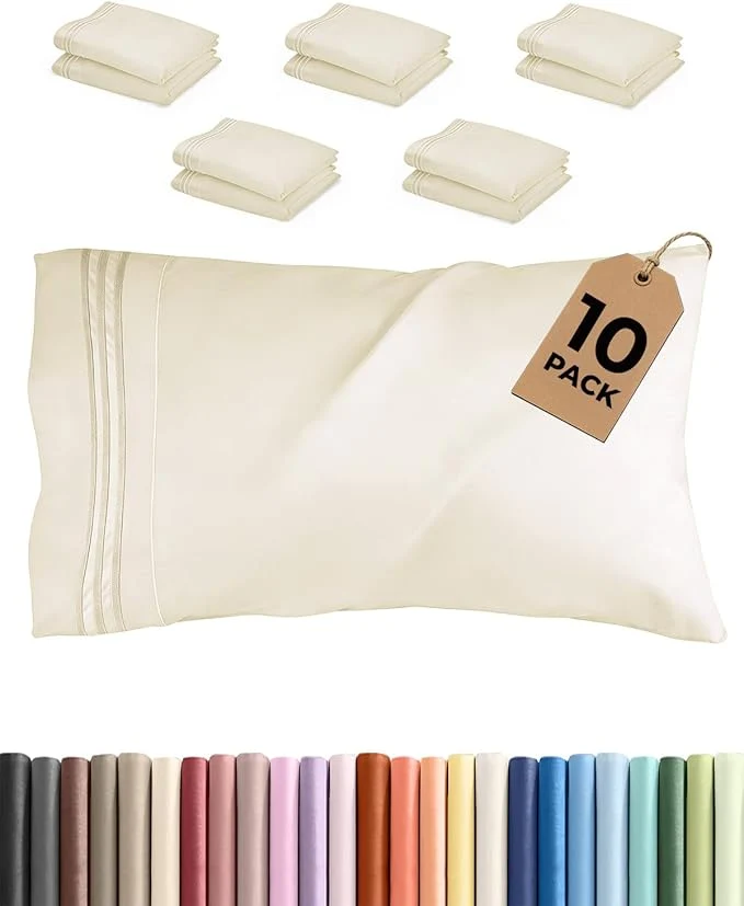 Elegant Queen Pillow Cases Set of 10 Reliable