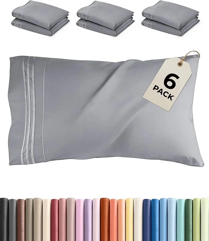 Flexible Standard Pillow Cases Set of 6 Expertly Made