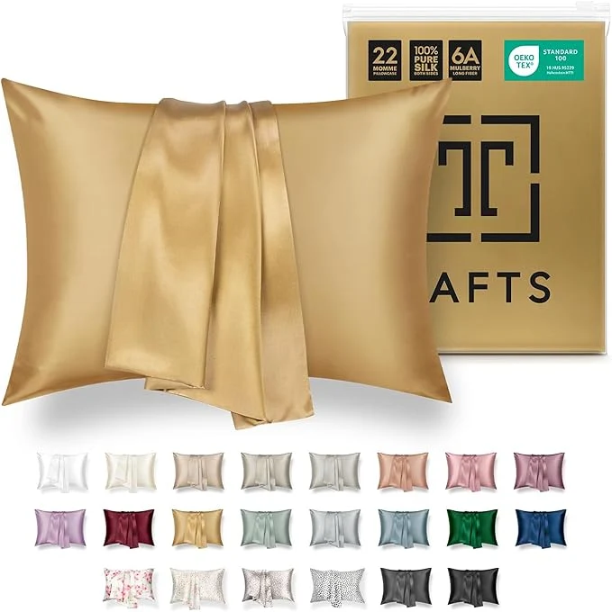 Safe Tafts Silk Pillow Cases – 22mm Pure Mulberry 6A Silk Pillowcase Comfortable
