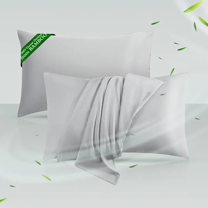 Carefully Designed Cooling Pillowcases King Size Set of 2 Viscose Derived from Bamboo Next-Generation