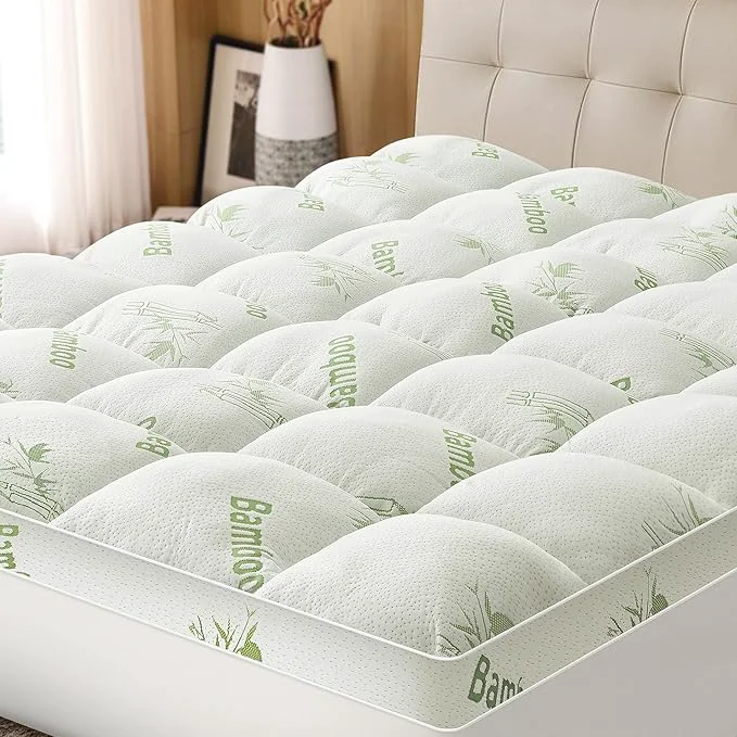 Casual Mattress Topper Twin XL Size Viscose Derived from Bamboo Thick Soft Pillow Top Traditional