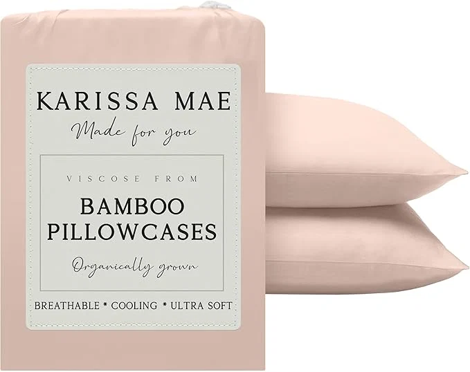 Reusable Karissa Mae Cooling Bamboo Viscose King Size Pillowcase Set FSC World-Class