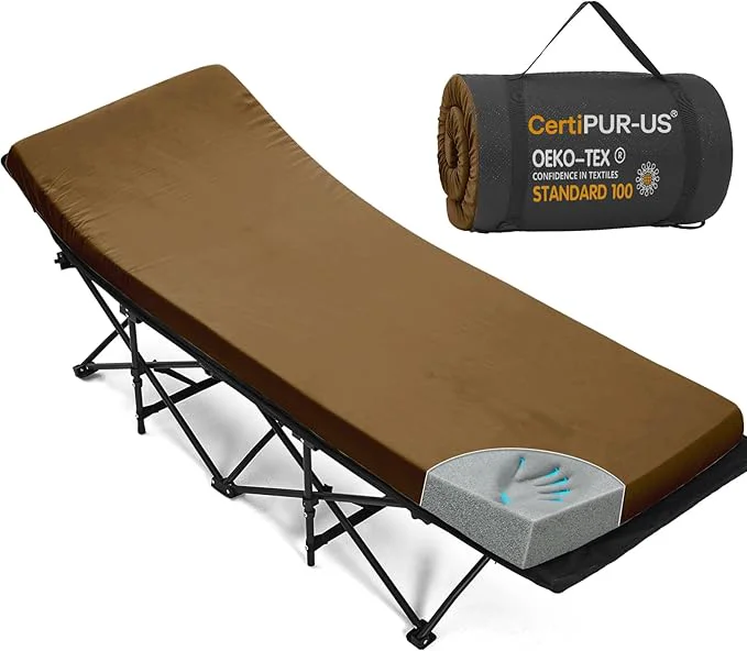 Comfortable CYMULA Camping Cot Mattress 2in Memory Foam Sleeping Pad Soft Warm Non-Slip Sophisticated