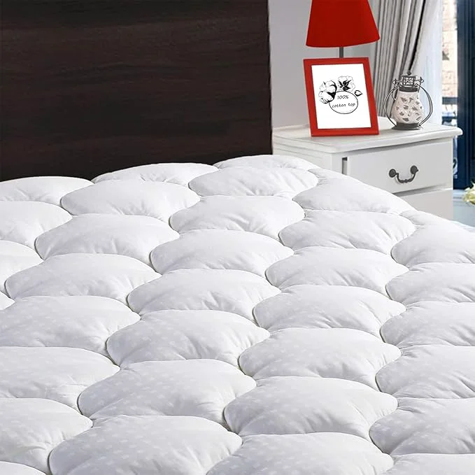 Premium Material LEISURE TOWN Cotton California King Mattress Pad Fitted Quilted Mattress Cover High-Performance