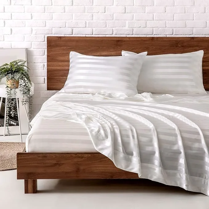 Breathable MR HM Satin Bed Sheets King Size Sheets Set Reliable