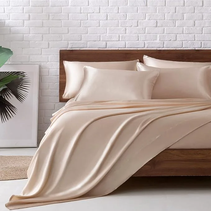 Versatile MR HM Satin Bed Sheets Full Size Sheets Set Original