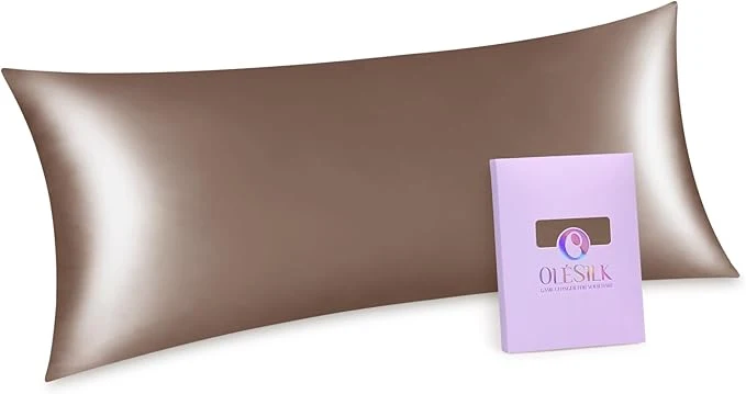 Authentic OLESILK Silk Body Pillowcase 20×54 Zippered Mulberry Silk Selected