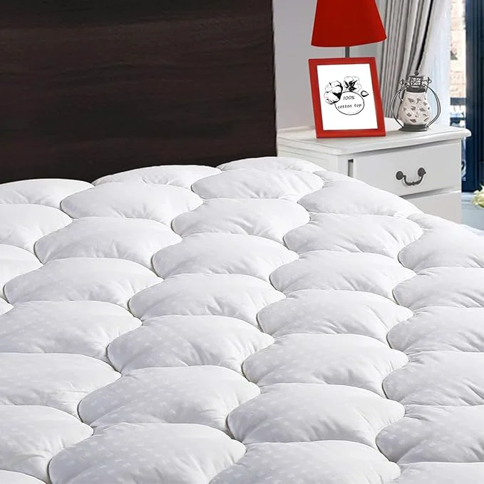 Advanced LEISURE TOWN Cotton Queen Mattress Pad Fitted Quilted Mattress Cover Pillow Top Comfortable