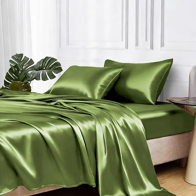 Durable MR HM Satin Bed Sheets King Size Sheets Set Contemporary