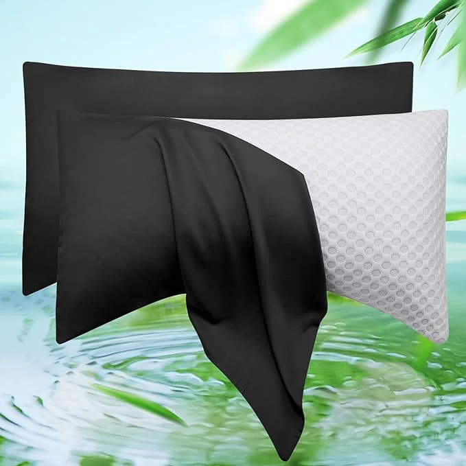 Environmentally Friendly Cooling Crescent Pillow Cases Queen Size Set of 2 Breathable