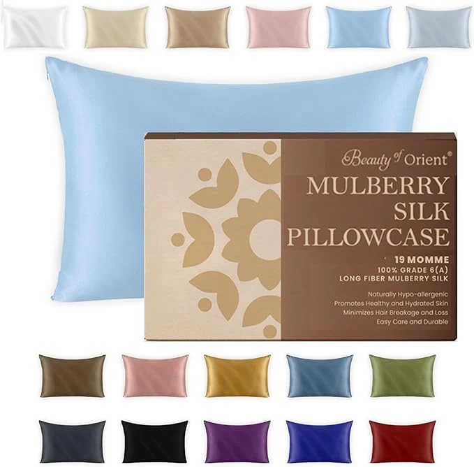 Smooth 19 Momme Premium Mulberry Silk Pillowcase Enhanced