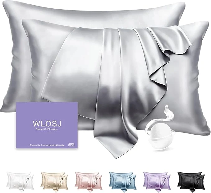 Elegant Silk Pillow Cases 2 Pack Standard Size Mulberry Silk Pillowcase Set of 2 Durable