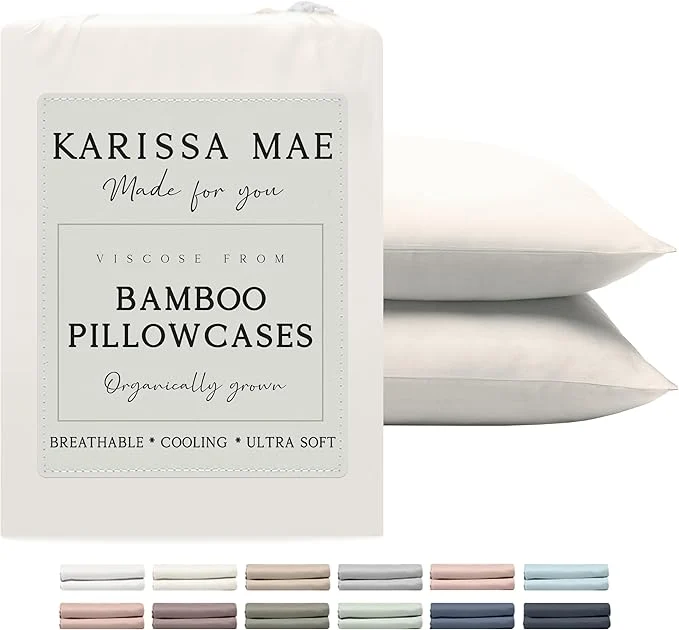 Optimized Karissa Mae Cooling Bamboo Viscose Queen Size Pillowcase Set FSC World-Class