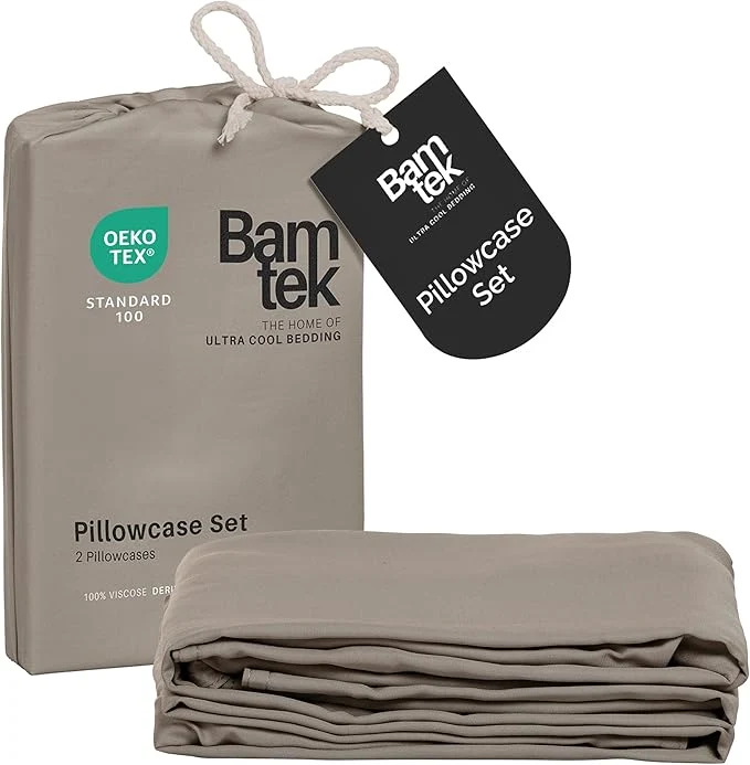 Safe Pillow Cases Queen Size Set of 2 Pillowcases Viscose from Bamboo Cooling Effective