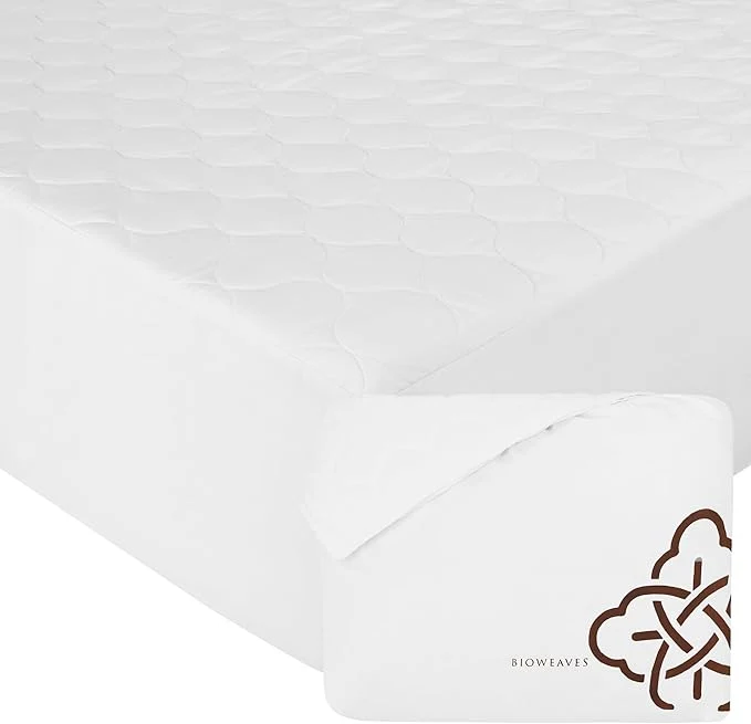 Sophisticated Bioweaves Organic Cotton Mattress Pad Cover GOTS Cooling 300GSM Effective