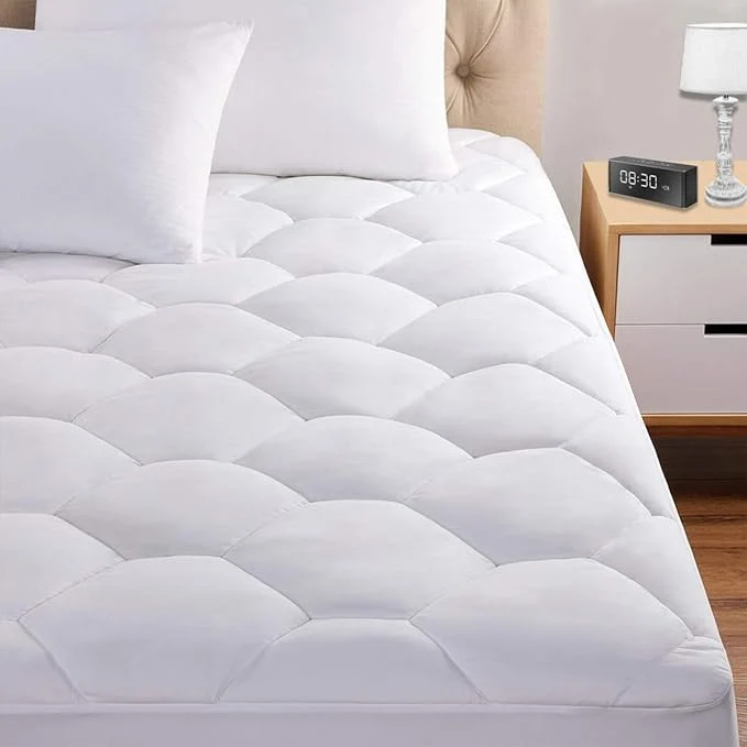 Certified Favorland Cal King Mattress Pad 8-21 Deep Pocket Protector Ultra Soft Quilted Organic
