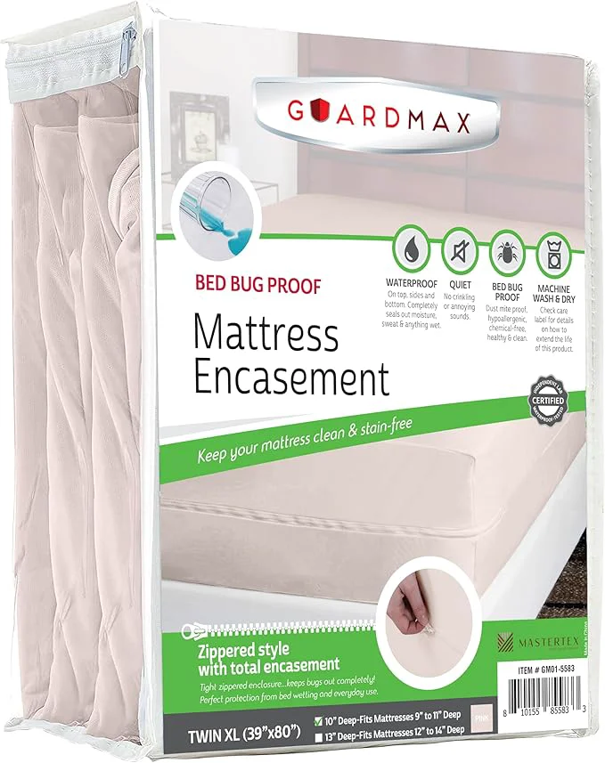 Effective Guardmax Jersey Knitted Twin XL Zippered Mattress Encasement Classic