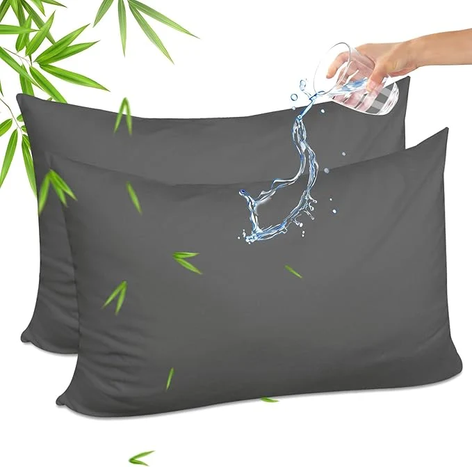 Premium Gogreen Bamboo Rayon Waterproof Pillow Protector Breathable Pillow Cover Environmentally Friendly