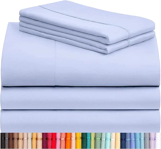 Pure LuxClub 5 PC Sheet Set Bed Sheets Deep Pockets 16 Eco Friendly Wrinkle Reliable
