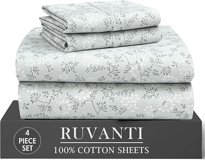 User-Friendly RUVANTI 4 Pcs Cotton Sheets Fashionable