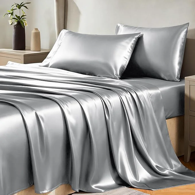 Comfortable CozyLux Satin Sheets Twin XL Sheets Easy-to-Use