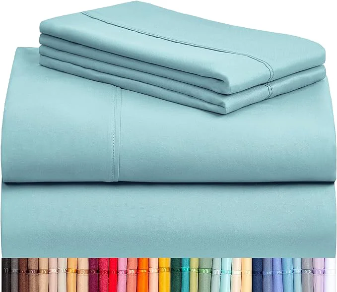 High-Performance LuxClub 4 PC Queen Sheet Set Queen Size Deep Pockets 18 Wrinkle Cooling Contemporary
