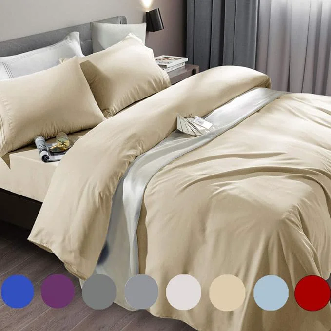 Natural SONORO KATE Bed Sheet Set Super Soft Microfiber 1800 Thread Count Luxury Premium Material