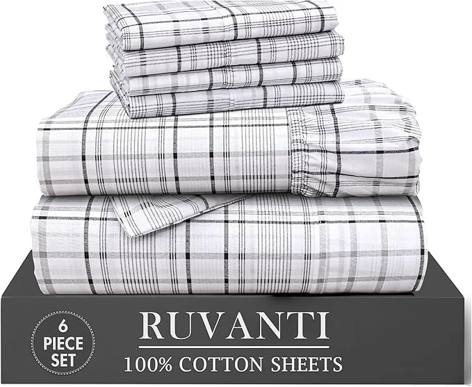 Luxury RUVANTI 6 Pcs Cotton Sheets Crafted