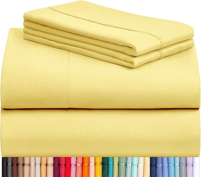 High-End LuxClub 4 PC Sheet Set Bed Sheets Deep Pockets 16 Eco Friendly Wrinkle Innovative