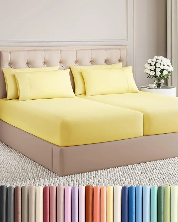 High-End Split King 7 Piece Sheet Set Premium Material