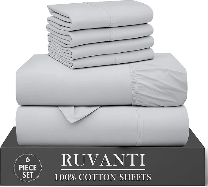 Relaxed RUVANTI 6 Pcs Cotton Sheets User-Friendly