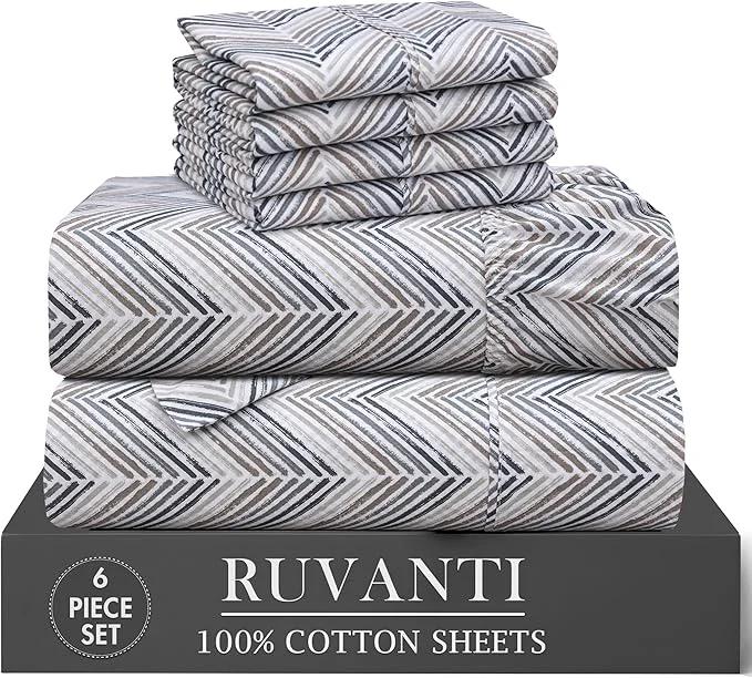 Professional RUVANTI 6 Pcs Cotton Sheets Selected