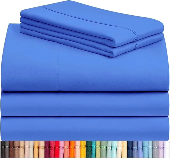 Sustainable LuxClub 5 PC Sheet Set Bed Sheets Deep Pockets 16 Eco Friendly Wrinkle Healthy