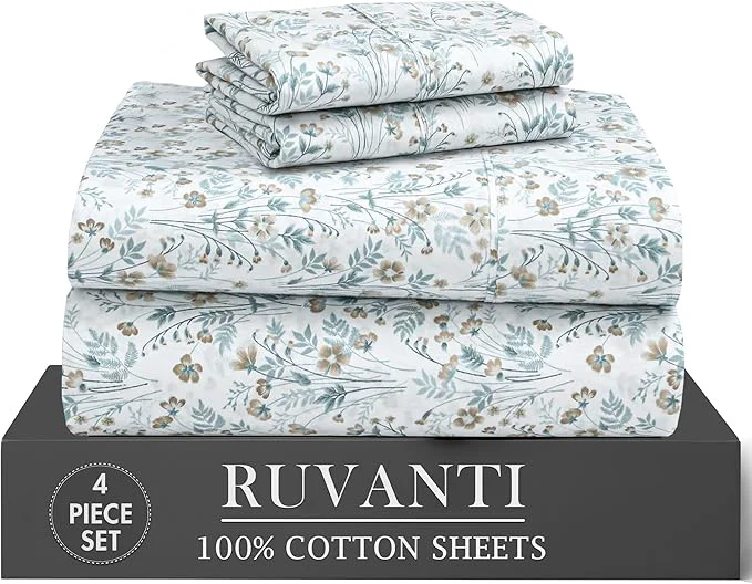 Refined RUVANTI 4 Pcs Cotton Sheets Sustainable
