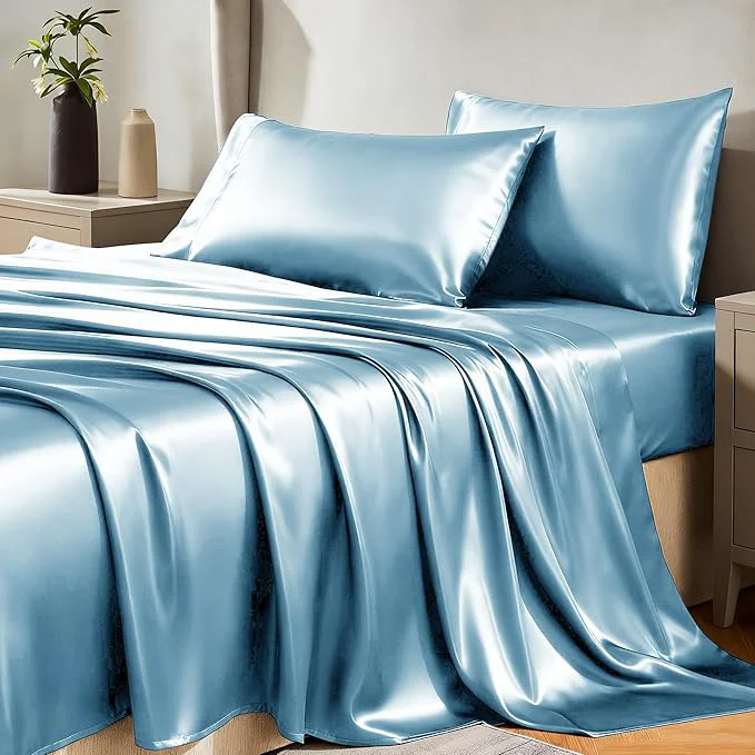 Dependable CozyLux Satin Sheets King Size Sheet Set Healthy