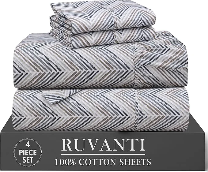 Practical RUVANTI 4 Pcs Cotton Sheets Carefully Designed