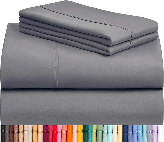 Trendy LuxClub 4 PC California King Size Sheet Set Deep Pockets 18 Wrinkle Practical
