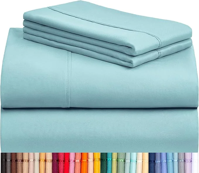 Official LuxClub 4 PC King Size Sheet Set Deep Pockets 18 Wrinkle Cooling Sheets Soft