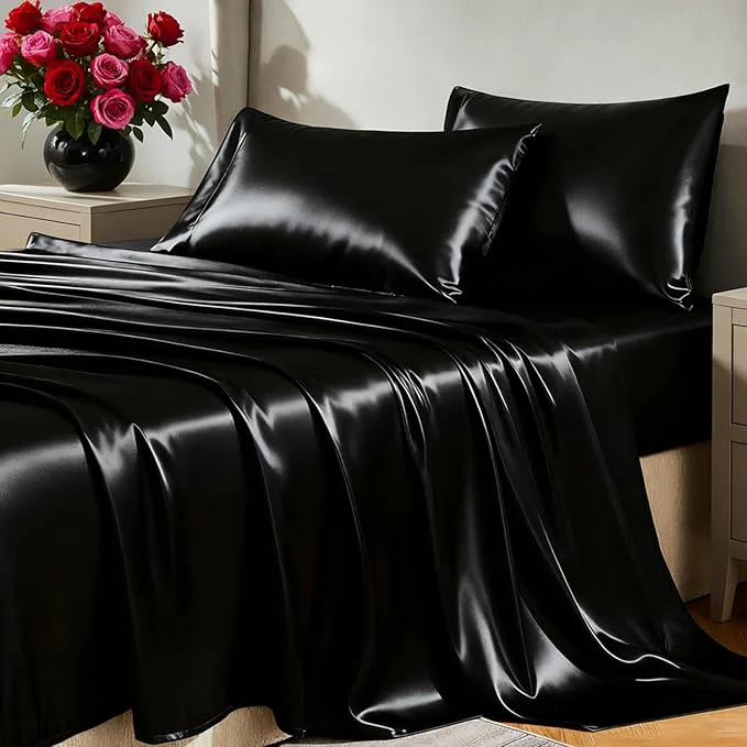 Long-Lasting CozyLux Satin Sheets Twin XL Sheets Versatile