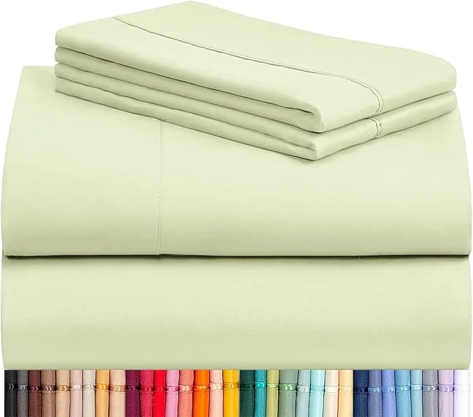 Fast LuxClub 4 PC Sheet Set Bed Sheets Deep Pockets 16 Eco Friendly Wrinkle Detailed
