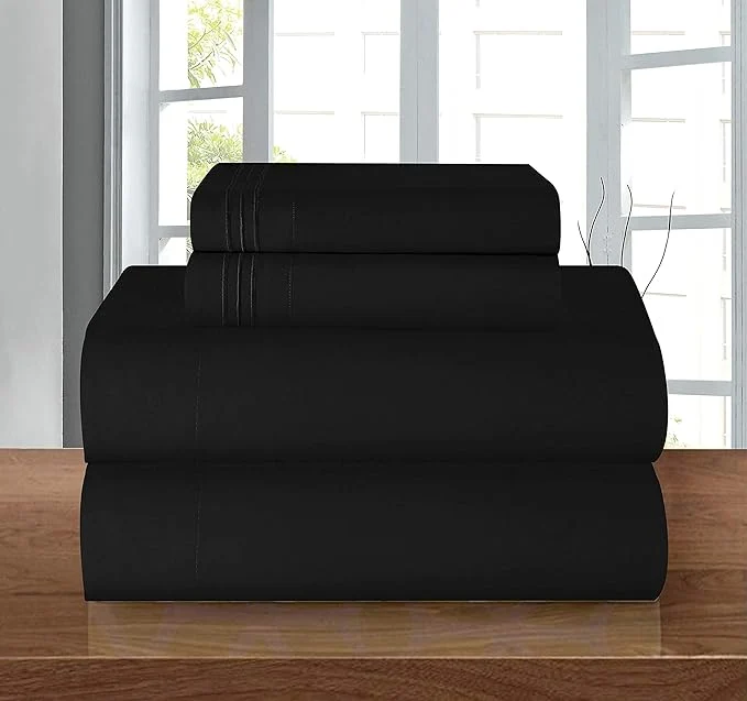 High-Quality Elegant Comfort Luxury 1500 Premium Hotel Quality Microfiber 4-Piece Sheet Set Smooth