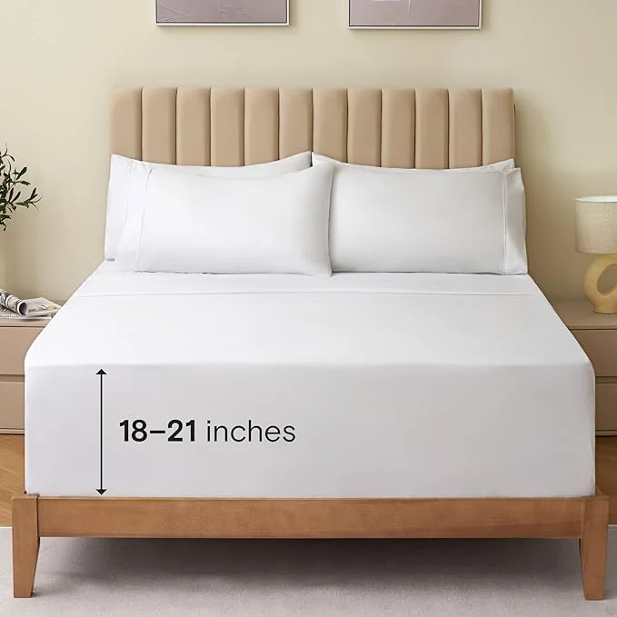 Classic LuxClub 4 PC King Size Sheet Set Bed Sheets Deep Pockets 18 Wrinkle High-End