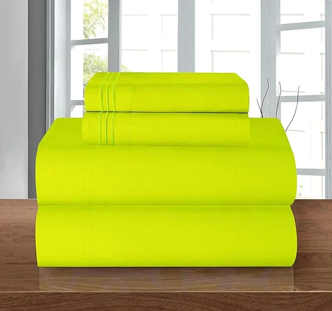 User-Friendly Elegant Comfort Luxury 1500 Premium Hotel Quality Microfiber 4-Piece Sheet Set Detailed