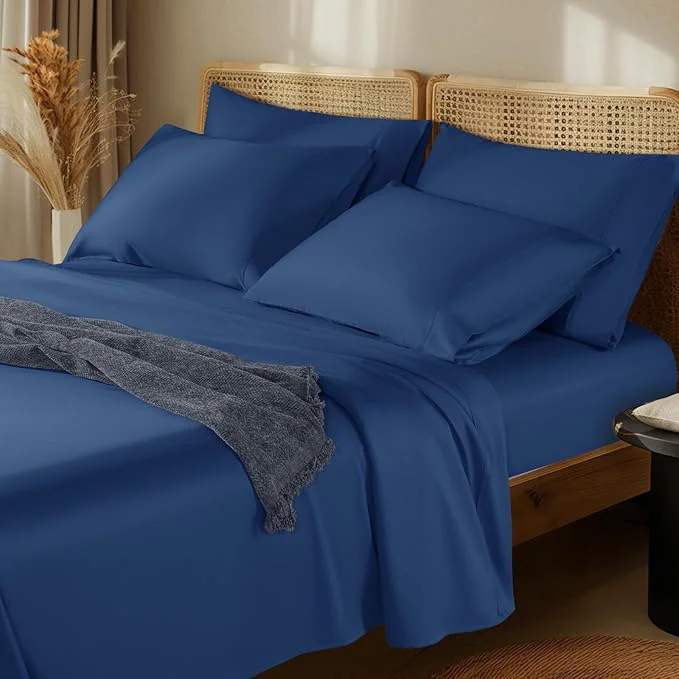 Dependable LBRO2M 1000 Thread Count Egyptian Cotton Sheets Set 6 Piece Sets King Bed Refined
