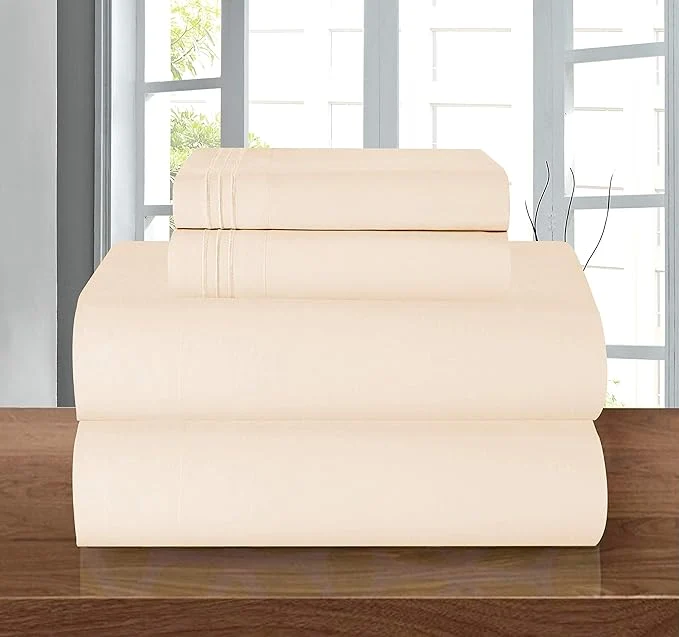 Clean Elegant Comfort Luxury 1500 Premium Hotel Quality Microfiber 4-Piece Sheet Set Certified
