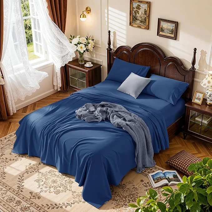 Trendy LBRO2M Cotton Sheets Set Deep Pocket 24 1000 Thread Count California Original