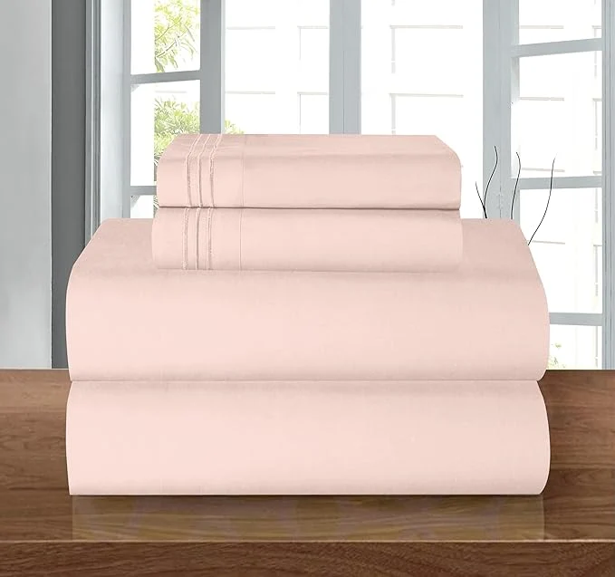 Minimalist Elegant Comfort Luxury 1500 Premium Hotel Quality Microfiber 4-Piece Sheet Set Detailed